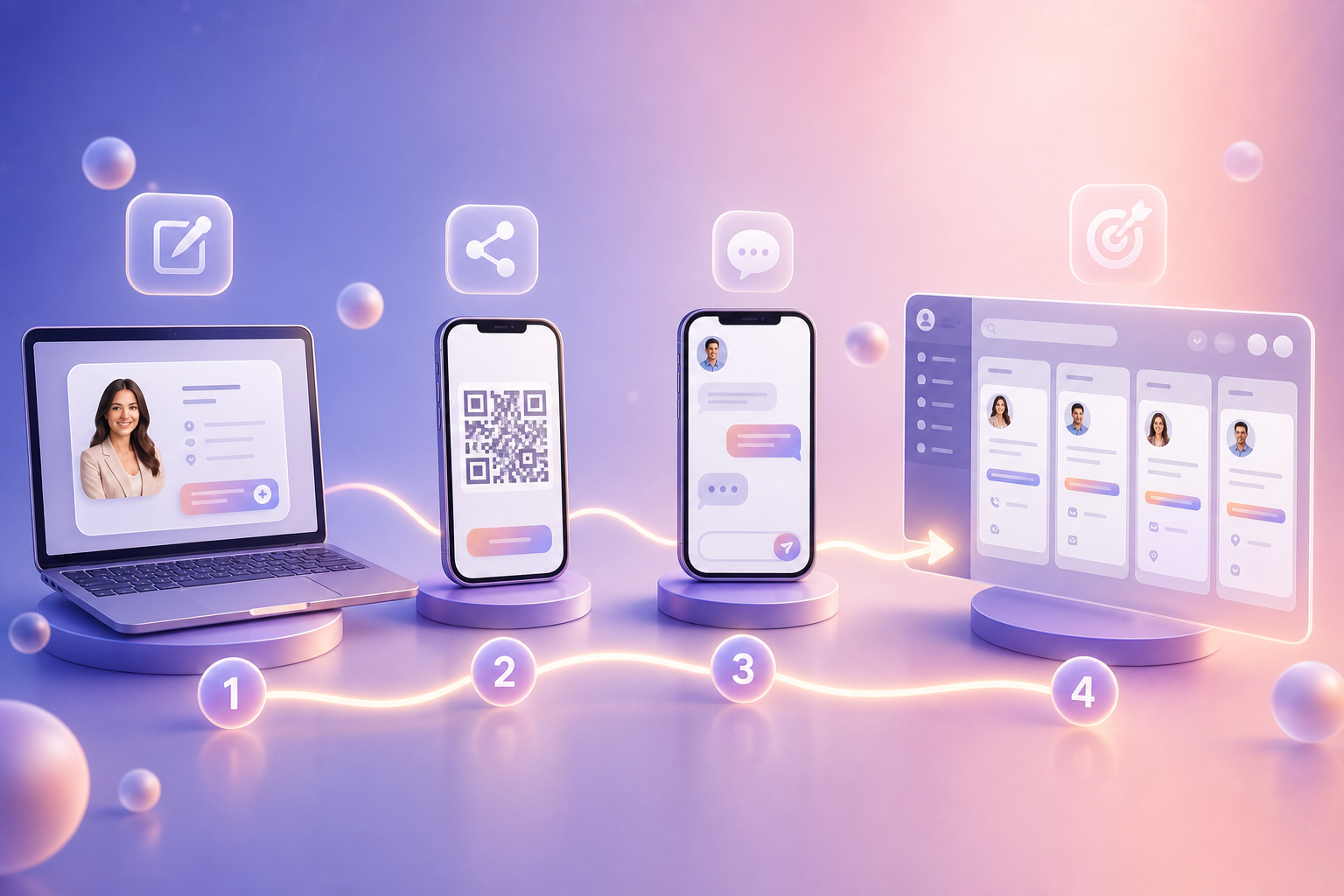 AI business card with live chat for prospects