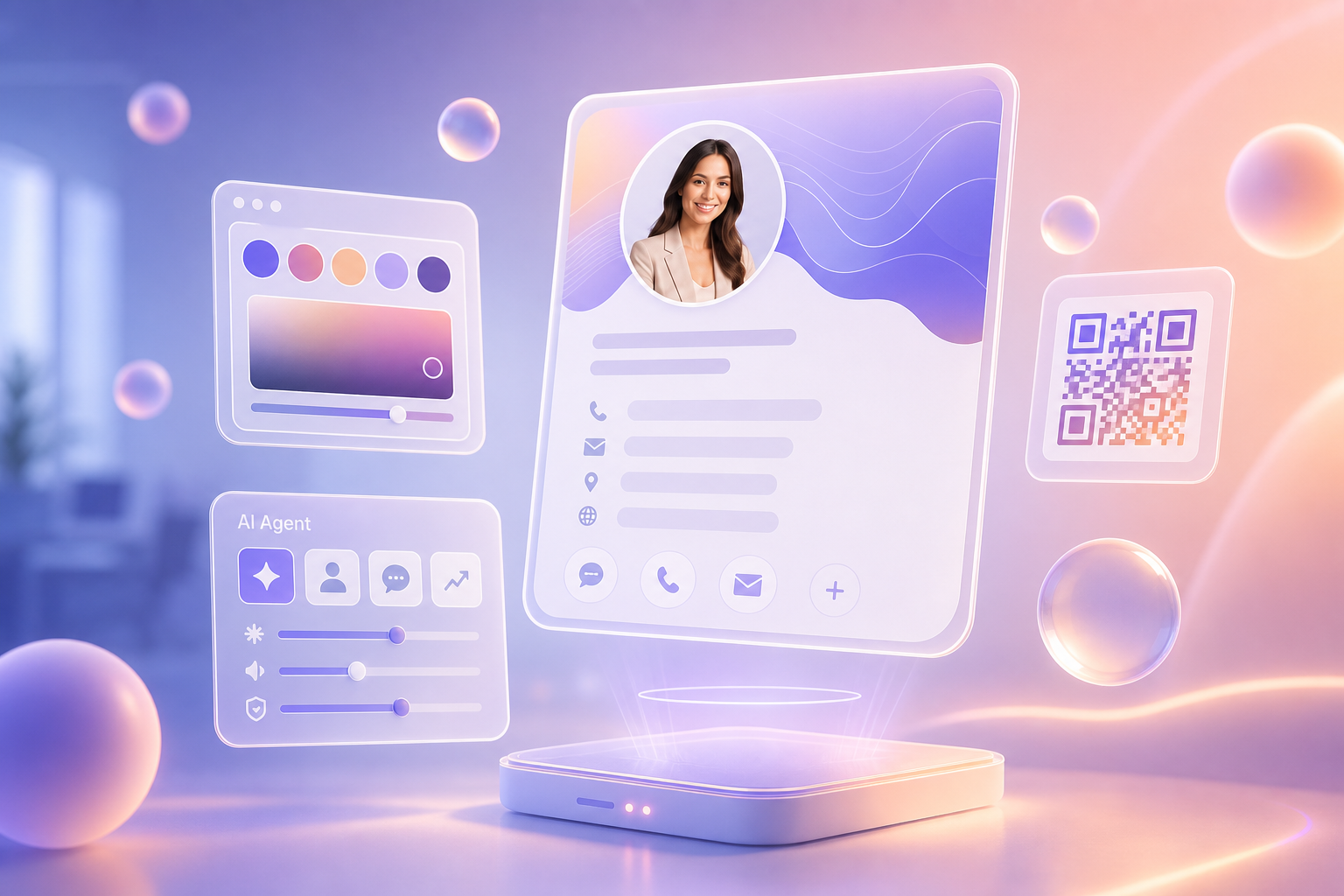 AI business card with live chat preview