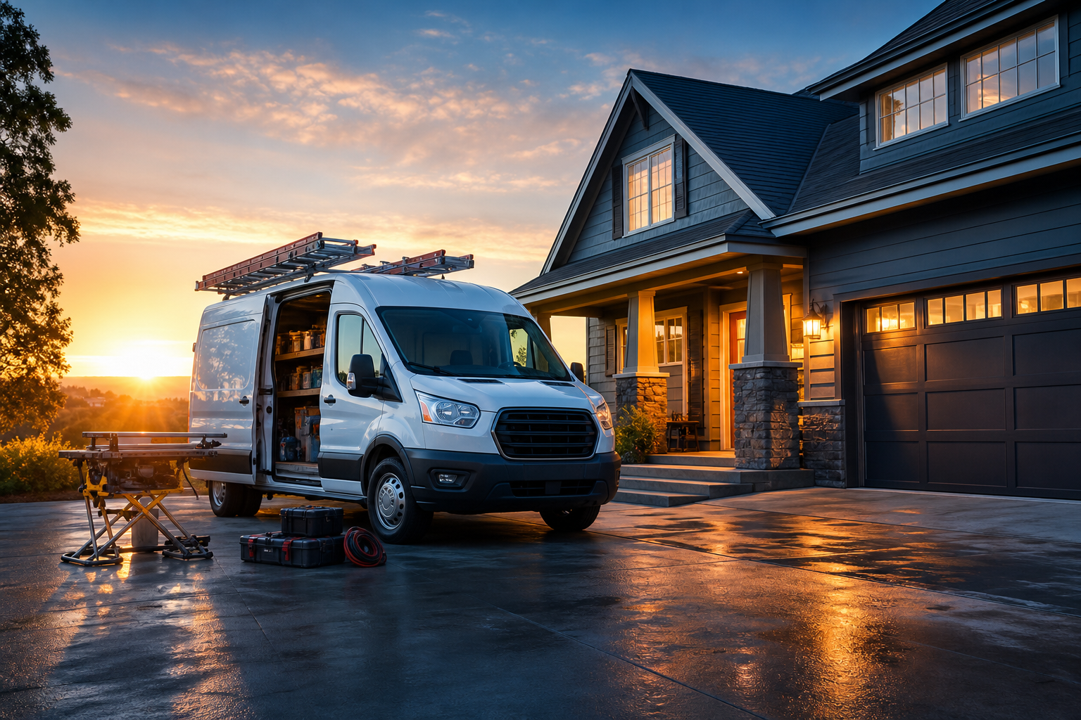 Home services technician AI business card